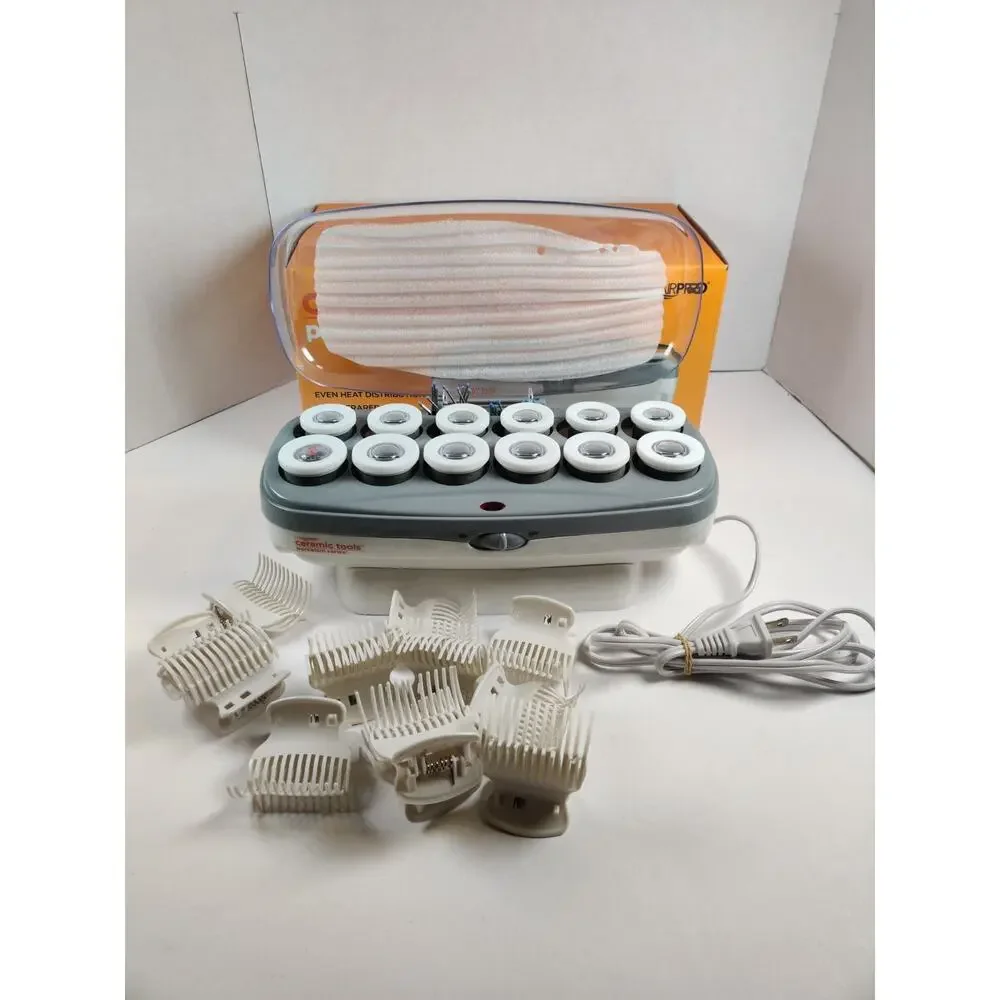 ConairPRO Porcelain Series 12-Roller Hot Hair Setter w/ Clips White